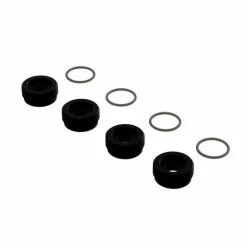Arrma ARA330775 Alu Front Hub Nut Black O-Rings (4)